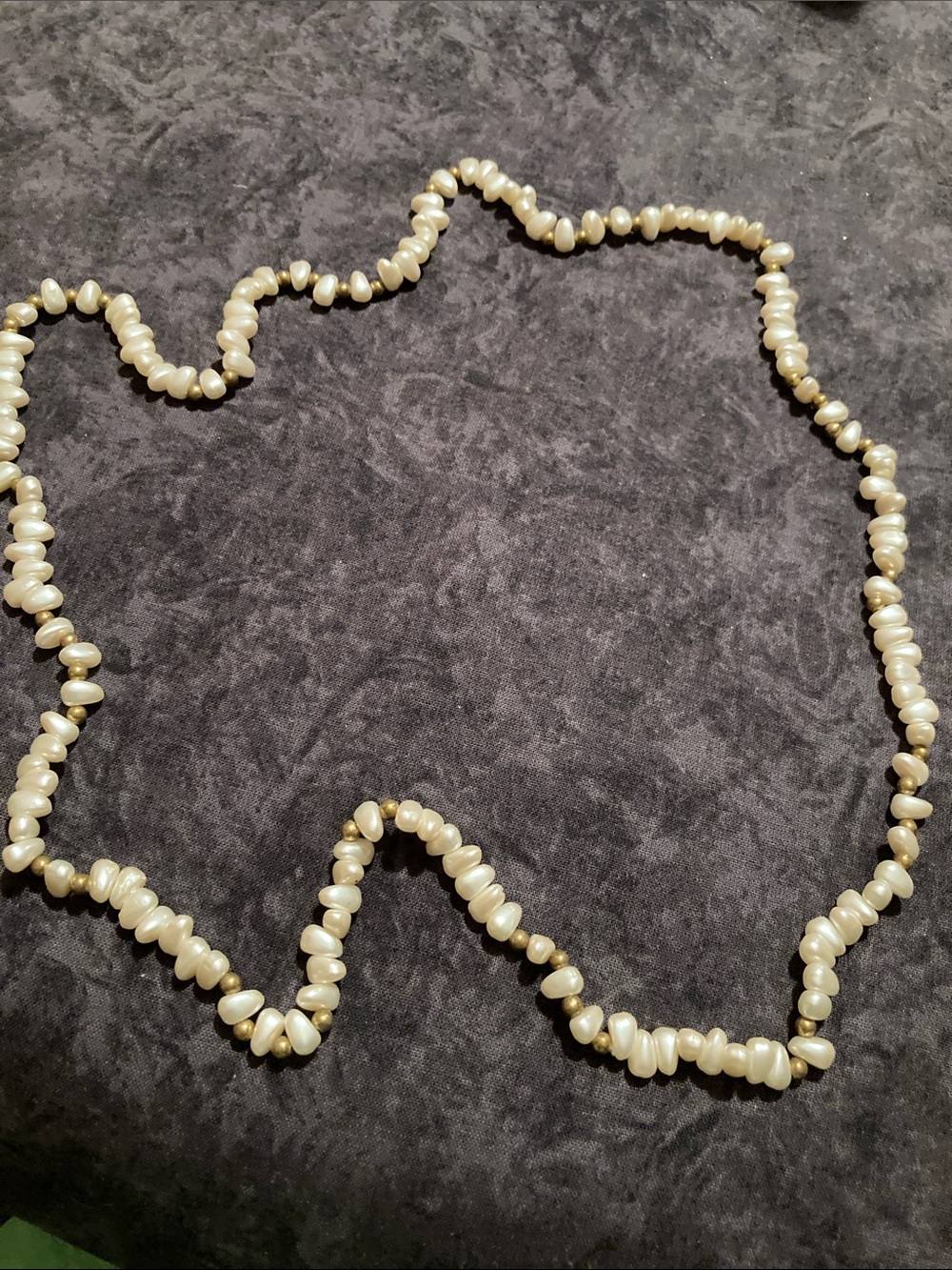 Freshwater rice pearl strand necklace
